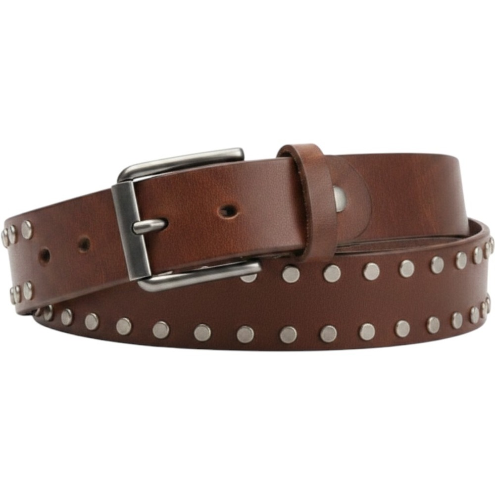 Johnny Farah Belt Womens L Brown Leather Studded Hip Belt Lebanon JF 37